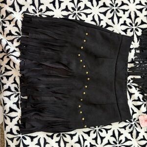 SHEIN Black and Gold Embellished Mini Skirt